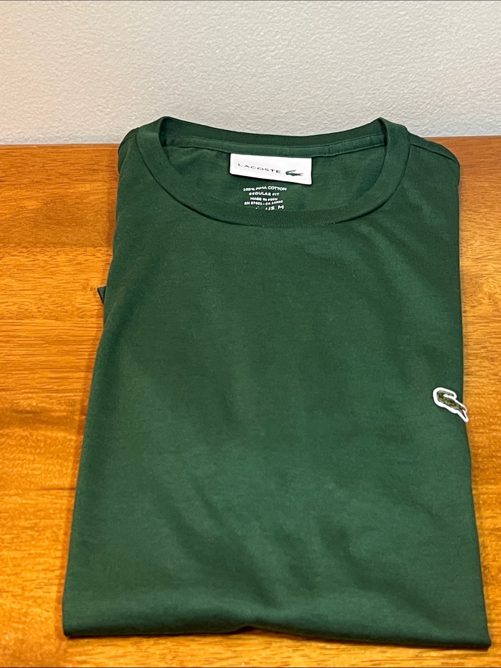 Lacoste Men's Crewneck T-Shirt in Dark Green Size MEDIUM